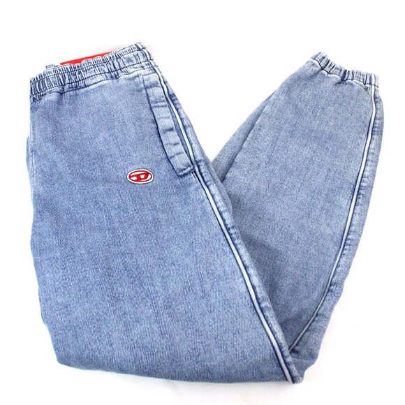 Diesel Pants - NWT Diesel Tapered D-Lab Track Denim 09D01 Joggers in Light Blue Size Small
